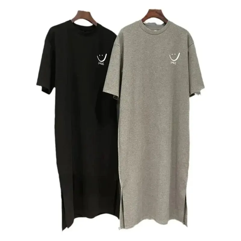 Vestido de verano para mujer, nuevo, camiseta de manga corta, holgado, largo hasta la rodilla 2