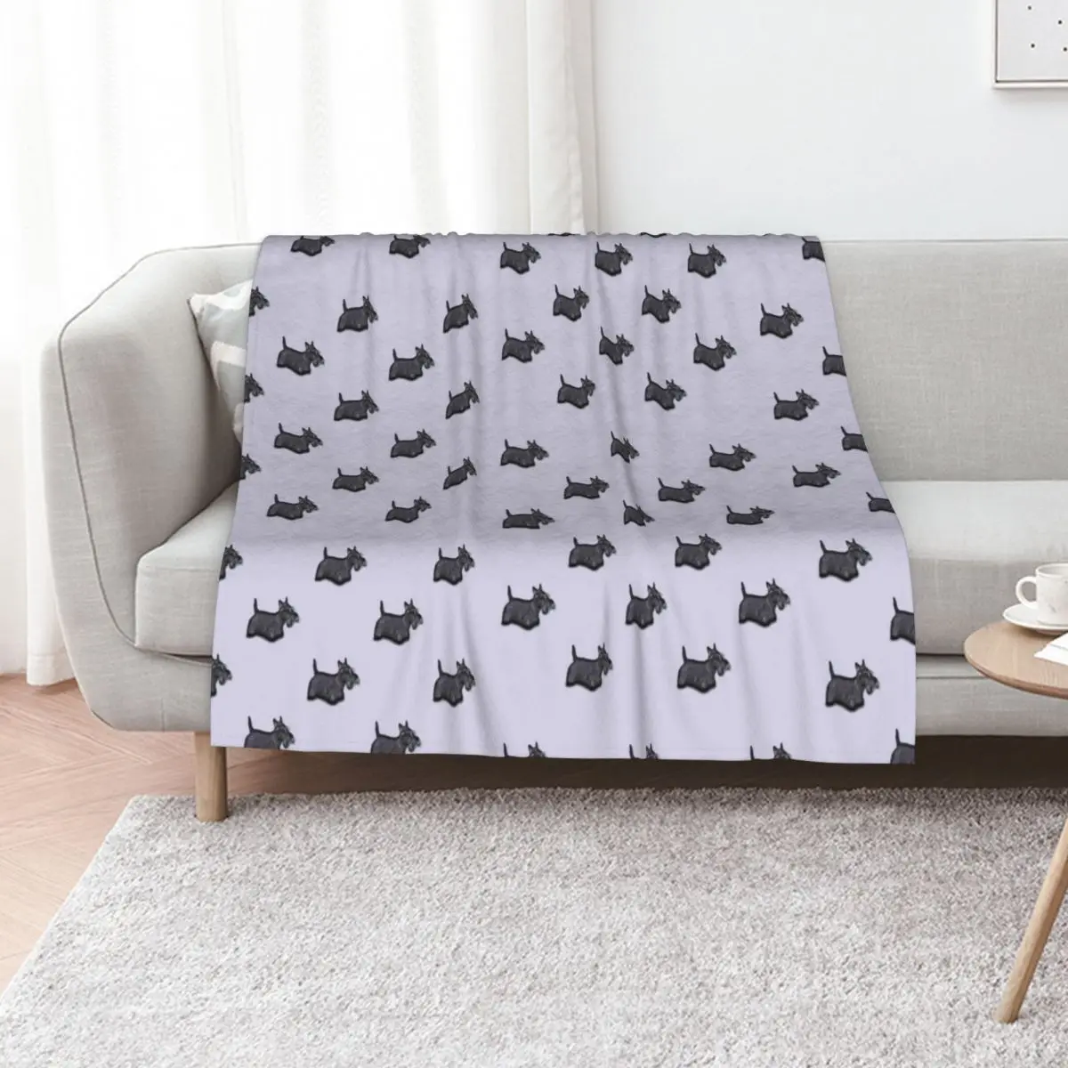 Scottie Dog Throw Blanket Bed Fashionable Retros Decorative Throw Flannels Flannel Warm Blankets