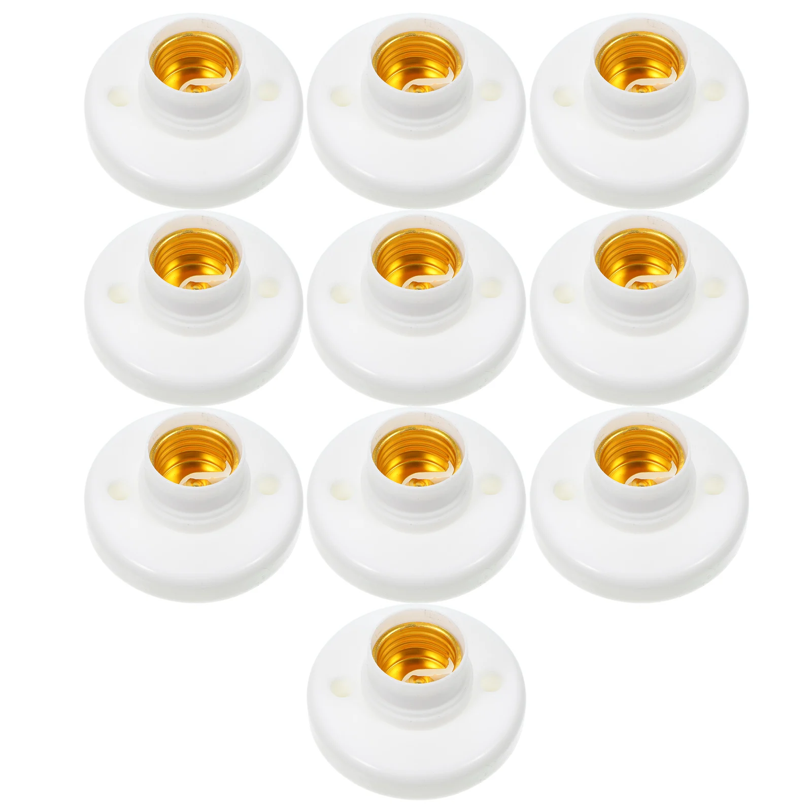 10pcs E27 Lamp Light Socket Replacement Holder Flat Terminal Light Sockets Bulb Base Ceiling Socket Lamp Tube