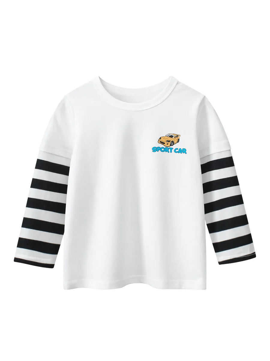 

Children's long-sleeved T-shirt children's cartoon fake two-piece baby boy base Shirt