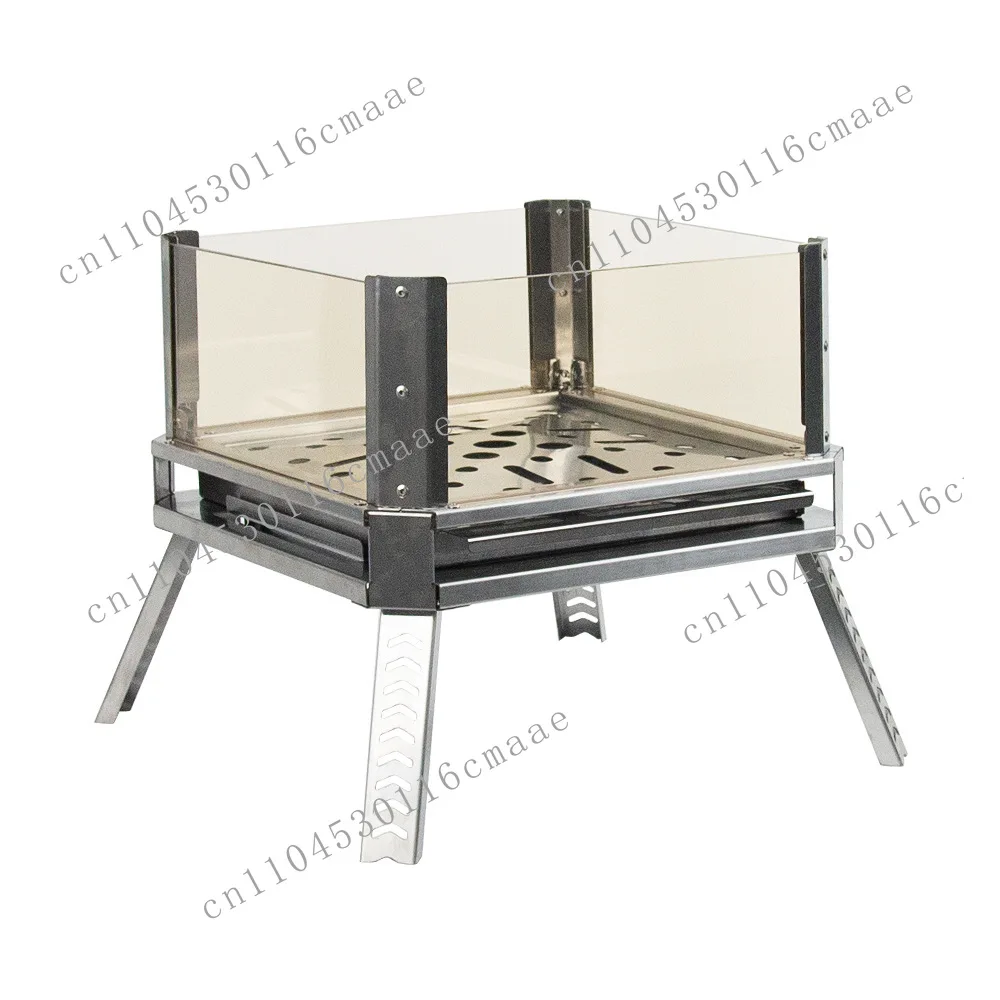 Portable Stainless Steel Outdoor Camping Grill Factory - Foldable Burning Table Campfire Glass Ceramic - Outdoor