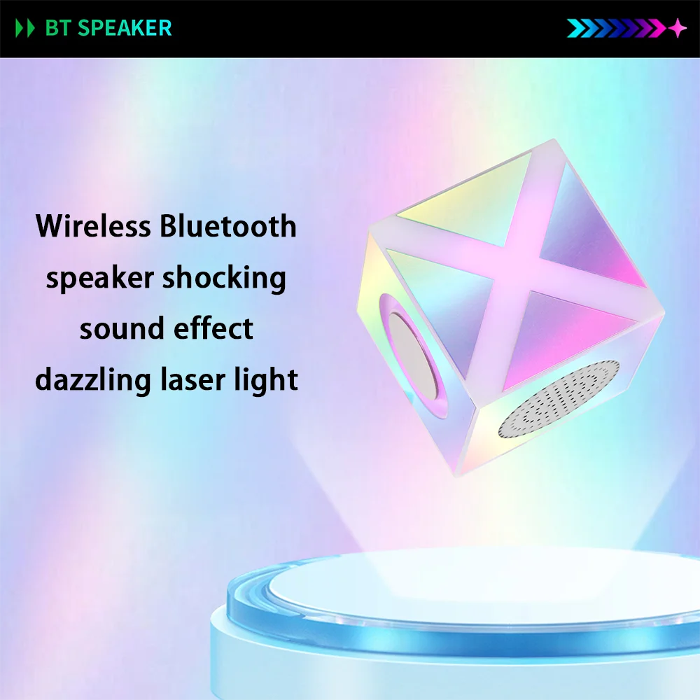 D28 Bluetooth Speaker【XO】Cool Colorful Lights Smart Speaker Portable Desktop Mini Speaker
