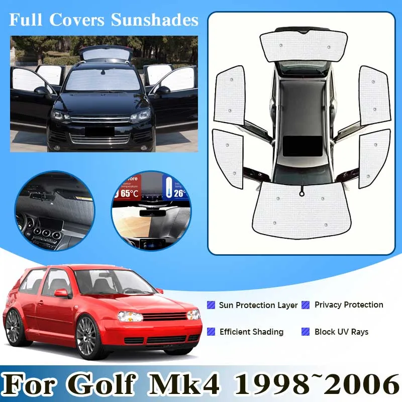 

Full Cover Sunshade For Volkswagen VW Golf Mk4 1J Golf4 1998~2006 Car Surround Windshield Window Visor UV Protection Accessories
