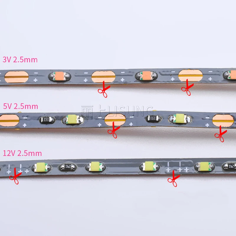 DC 12V 5V 3V Led Strip Thin 2.5mm Width White Red Blue Green Yellow Model Airplane Sand Table 0805 Led Decoration Strip Light