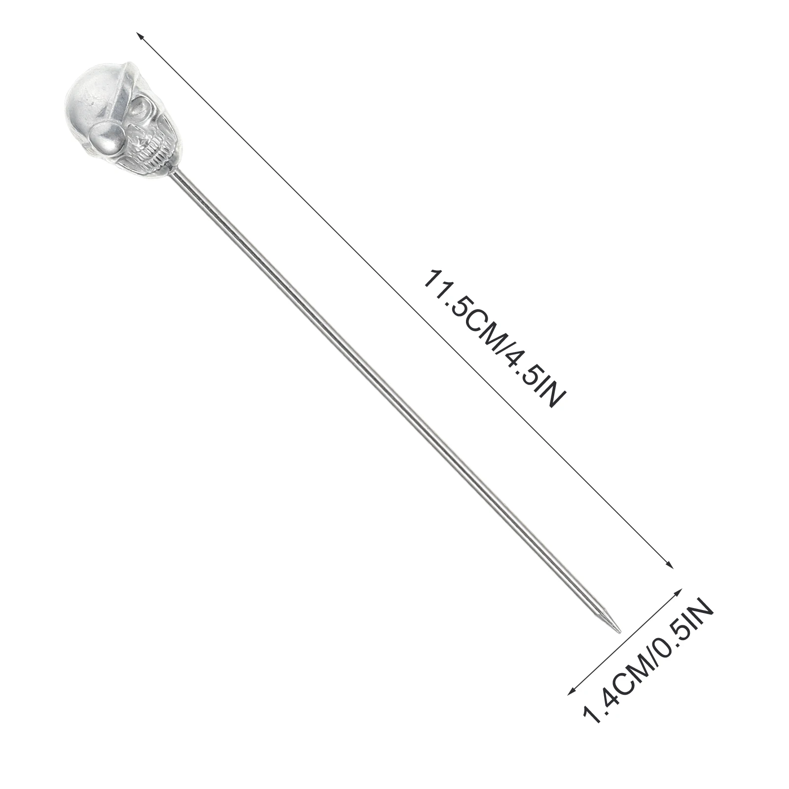 

2 Pcs Stainless Steel Dessert Needle Novelty Picks Reusable Ornaments Skull Head