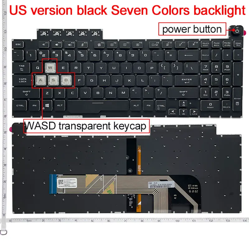 US/RU Keyboard Backlight For ASUS TUF Gaming FX506L FA506 FX506 FX706 FX706H FA706