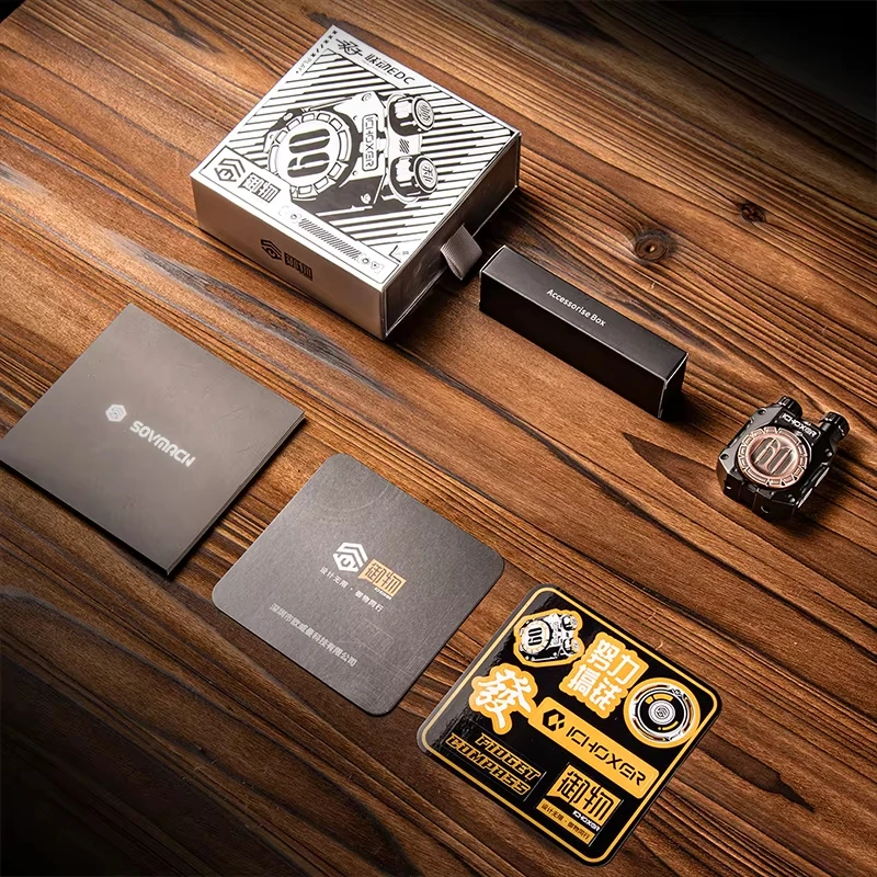 Nouveau bouton à cliquet de liaison à Double colonne, décompression de pièce de monnaie, Fidget Spinner, curseur de poussée en métal, soulagement du Stress, jouet lumineux EDC, cadeau