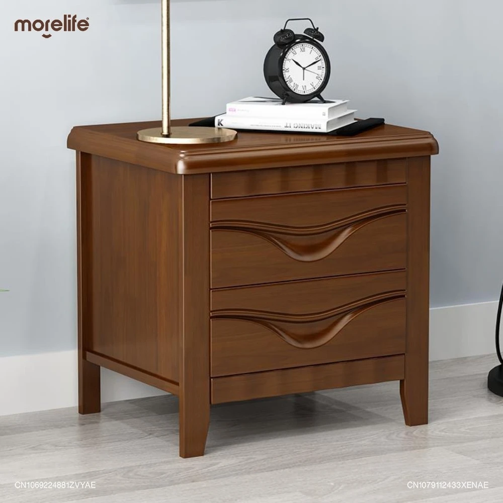 

Minimalist Nightstands Bedside Table Wood Balcony Chinese Style Storage Cabinet Walnut Wood Color Mini Side Cabinet Furniture K+