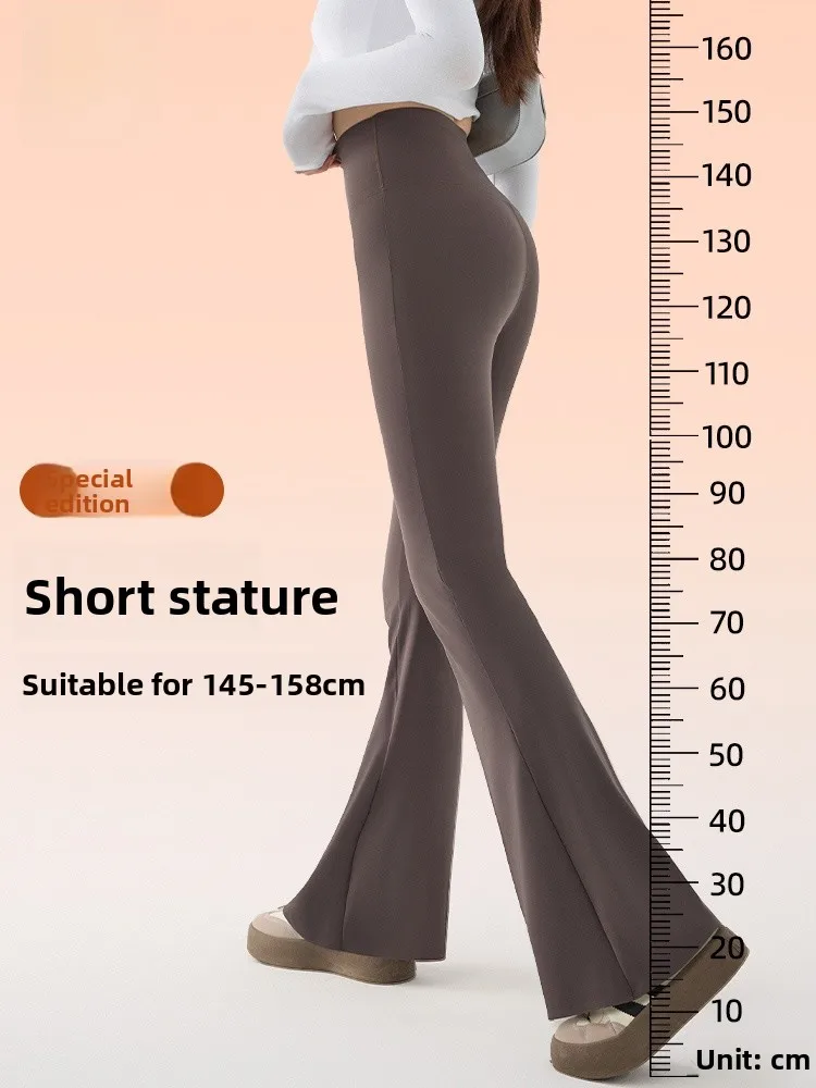 

Slimming High Waist Yoga Pants Brown ark Skin Design Long Leg Illusion Spor Women's Faion 45cm ort Size Autumn Wear