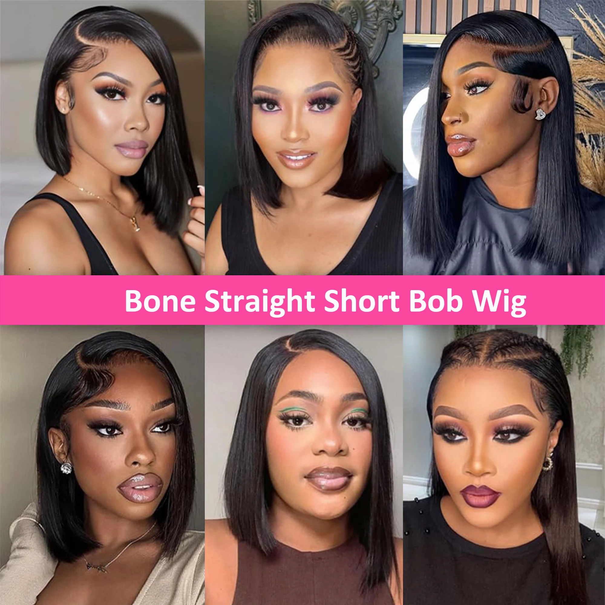 مستقيم بوب شعر مستعار شعر الإنسان 200 الكثافة شفافة 13x4 الدانتيل أمامي خصلات الشعر المستعار الإنسان للنساء اللون الطبيعي 100% شعر بيرو