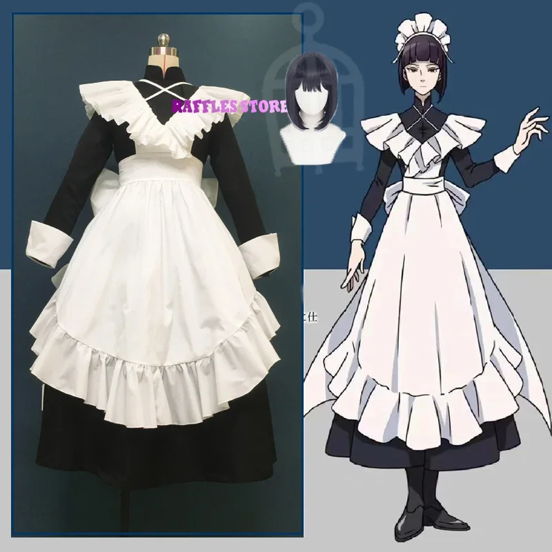 Anime non morto ragazza kill Farce hero Cosplay parrucca Costume Dark Maid Dress Gothic Halloween Holiday Cosplay Suit Unisex