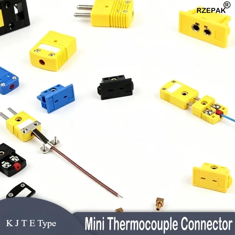 Panel Mount Mini Thermocouple Connector K/J/T/E Type High Temp Compensation Wire Thermocouple Plug Socket