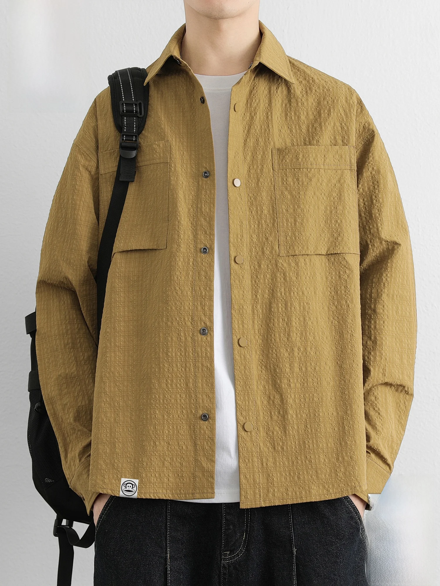 

PaulFrank Leisure Workwear Long Sve irt Men's Spring New Vintage Loose irt American Sle Polyester Fiber Casual irt