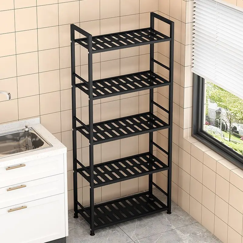 4 Tier Bathroom Storage Open Shelf Unit Free-Standing Metal Corner Rack Shelving for Kitchen, Living Room, Hallway