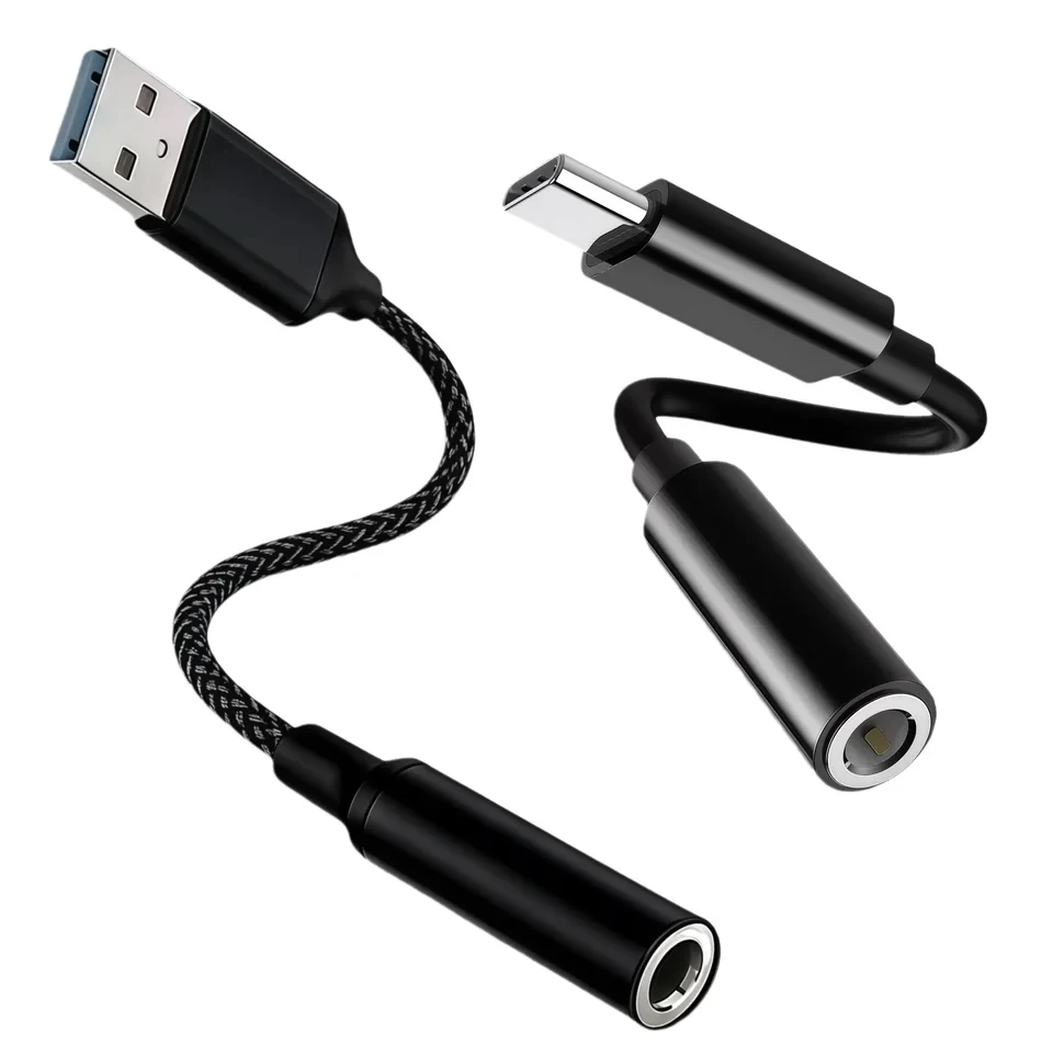 USB External Sound Card to 3.5mm Audio Adapter USB Female to 3.5mm Headphone Mic Jack for PC Desktop Computer Laptop