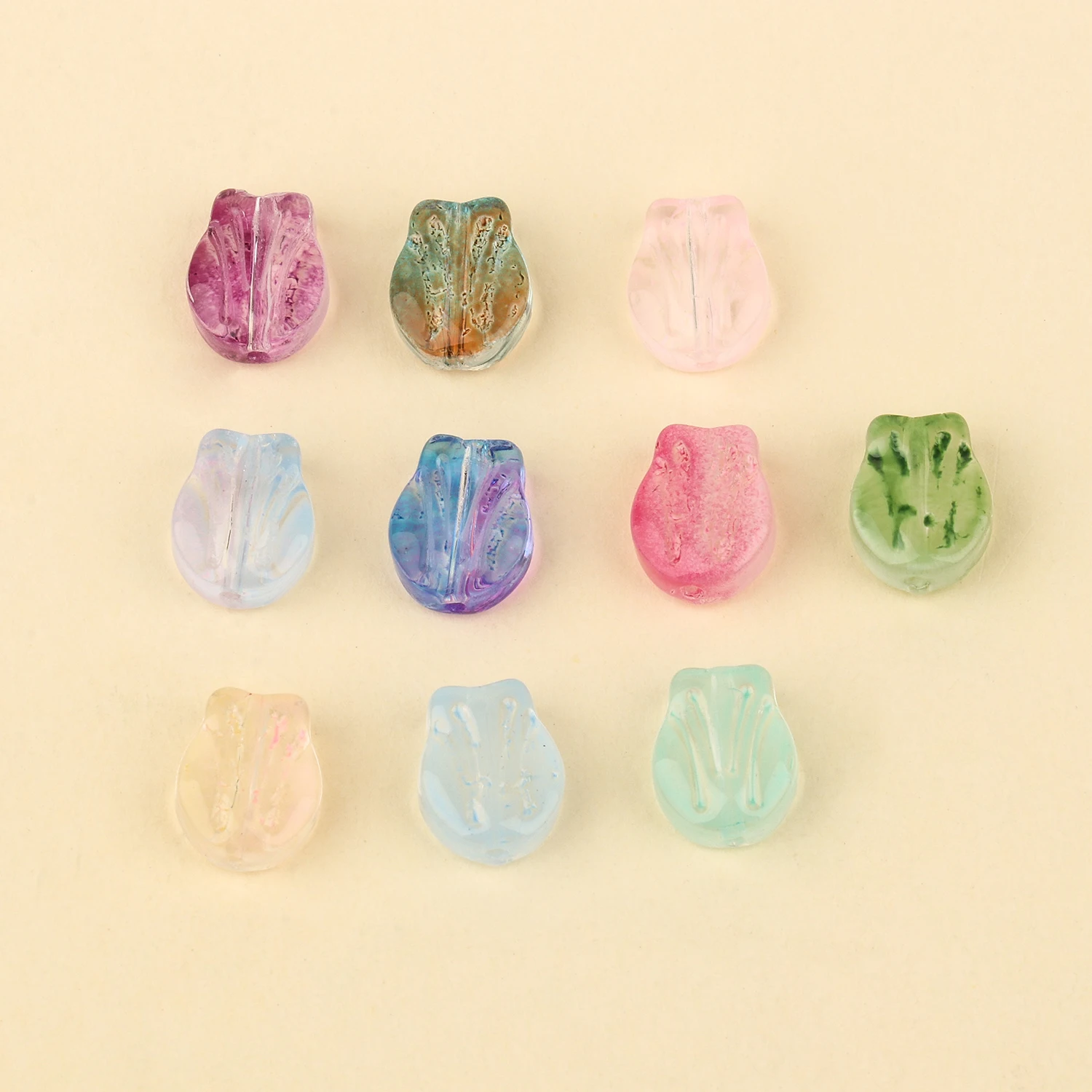 10x8mm Tulip Flower Shape AB Clear Czech Lampwork Crystal Glass Spacer Bead For Jewelry Making Diy Needlework Bracelet