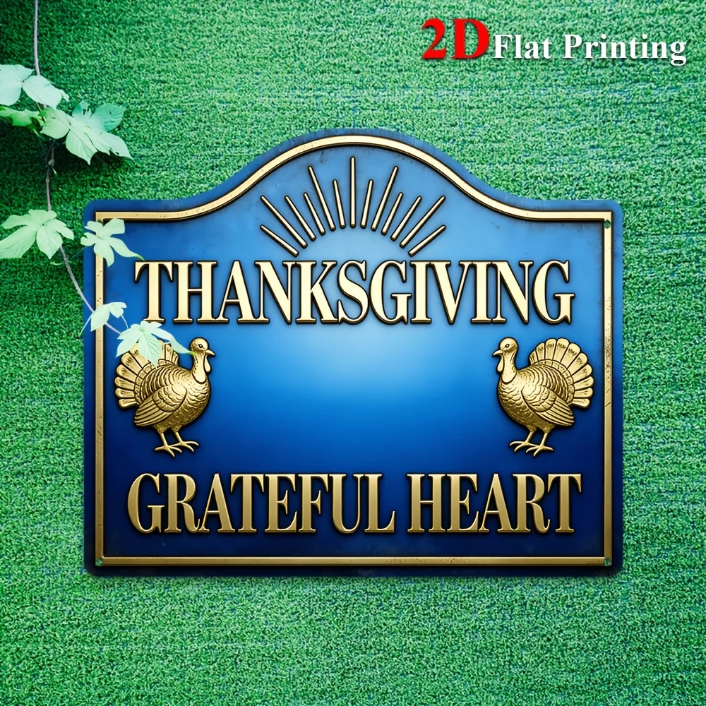 1pc, 2D Flat, Signs Metal Sheet Painting 