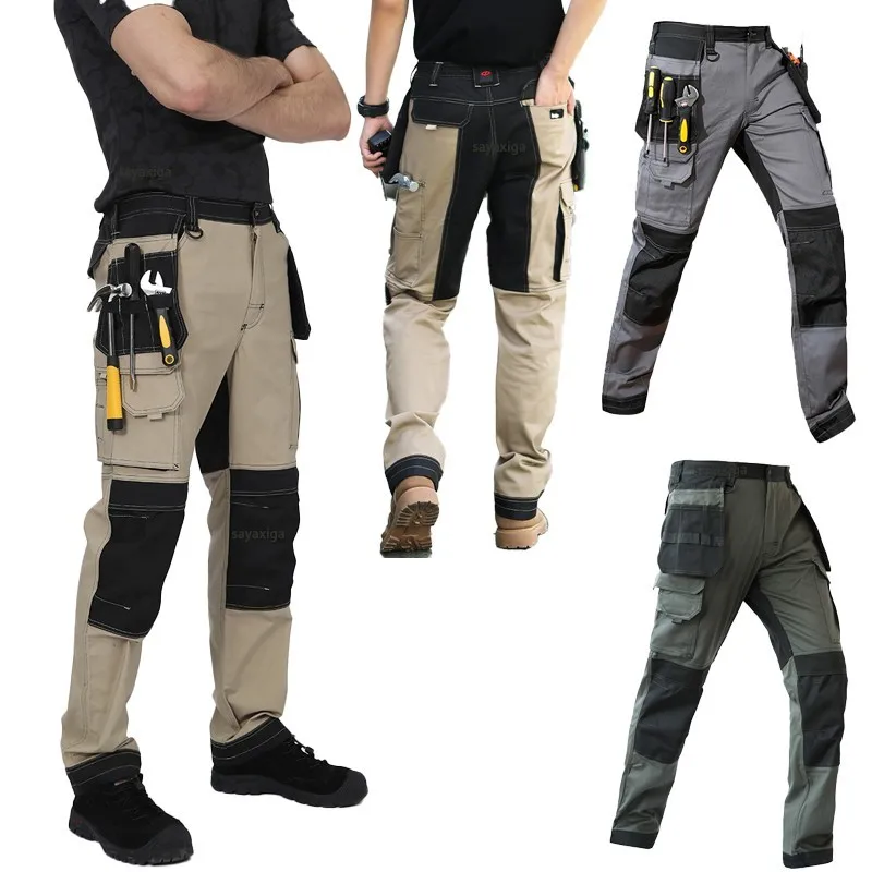 Overol Hombre Cargo Hosen Männer Arbeitskleidung Multi-tasche Outdoor Wandern Jogger Hosen Arbeits Hosen Männer Mit Knie Pads