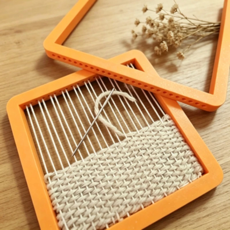 Square Weaving Frame DIY Hand Loom Tool, Beginner Weaving Kit for Yarn Cotton Thread  Parent Interactive DIY Craft Supplies Tool