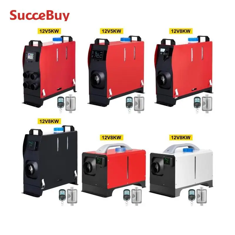 SucceBuy 5 8KW سخان سيارة الكل في واحد سخان الهواء الديزل 12 فولت مع كاتم الصوت التحكم عن بعد لسيارة شاحنة قارب وقوف السيارات سخان الديزل