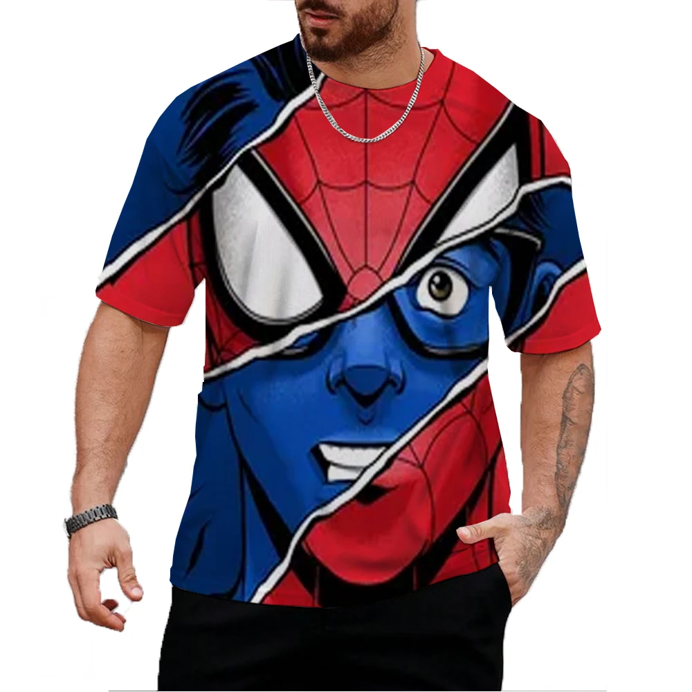 Marvel Venom Print, Men's T-shirt, Round Neck Short Sleeve Tops, Patterned T-shirt, Men's Summer Wear, Men's Clothing ﻿