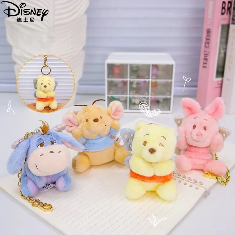

Authentic Disney Pendants Kawaii Winnie The Poodle Eeyore Plush Toys Keychain Bag Hanging Decorations Girls Cute Birthday Gifts