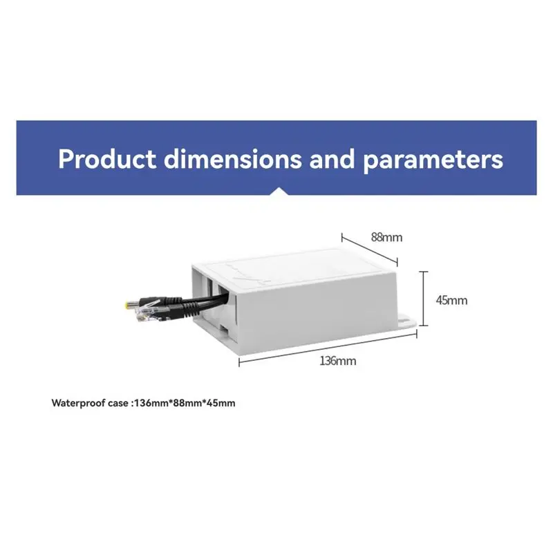 ABZZ-For Outdoor IP Camera CCTV Security System Gigabit Waterproof POE Splitter 1000/2500M IEEE 802.3Af/At 25W Adapter