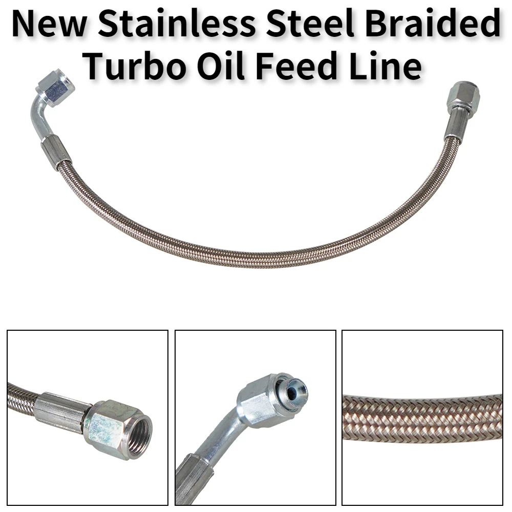 New 4AN Stainless Steel Turbo Oil Feed Line Braided 12''/24''/36