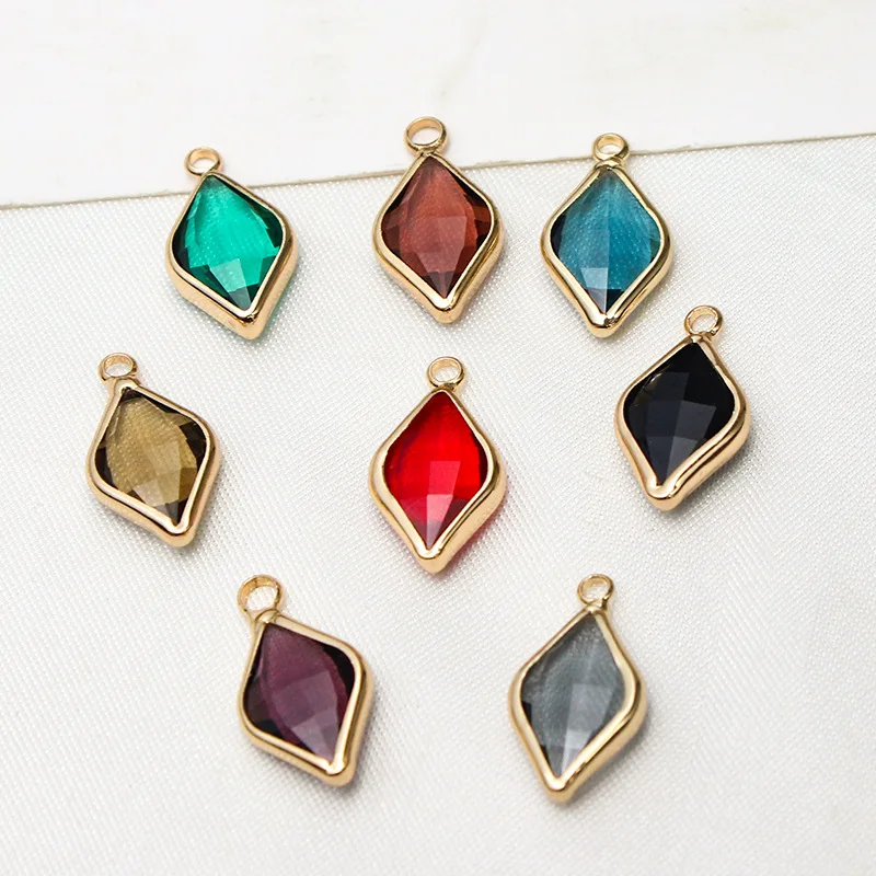 1pcs Diy Jewelry Copper Edging Gold Plated Drop Pendant Necklace Earrings Bracelet Small Accessories Material Handmade Charms