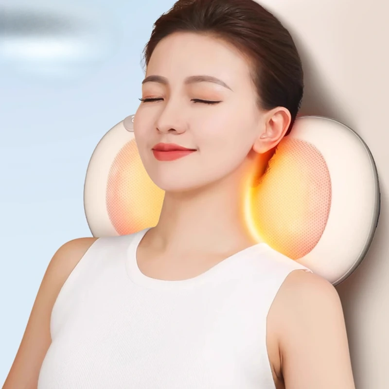 Cervical Spine Massage Pillow, Simulated Kneading Massager for Neck Shoulder Back, Portable Full Body Relaxation Device