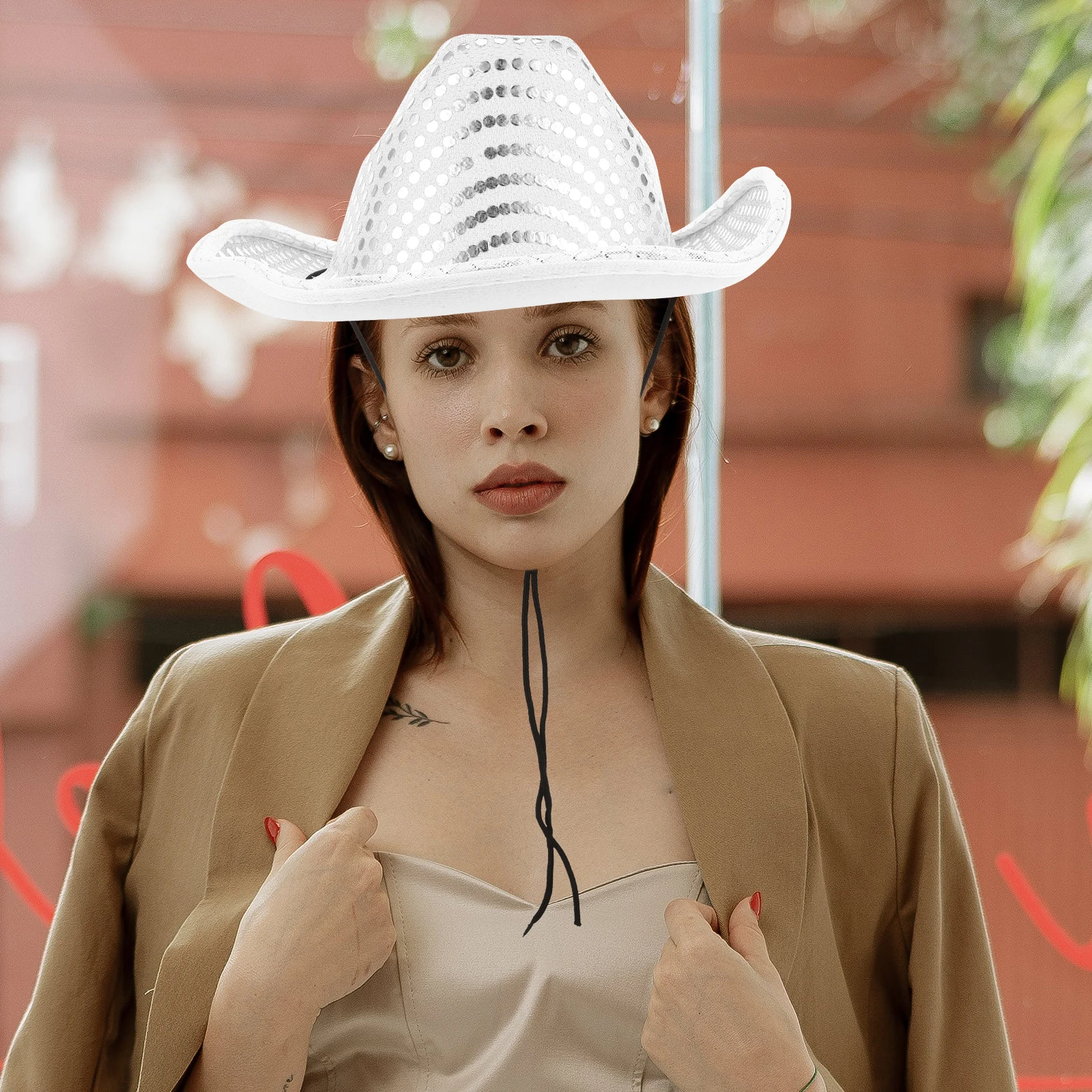 

Sequin Lightweight Cowboy Hat Wide Brim Luminous Western Summer Sun Hat Party Cowgirl Outdoor Women Hats Party Hats for Adults