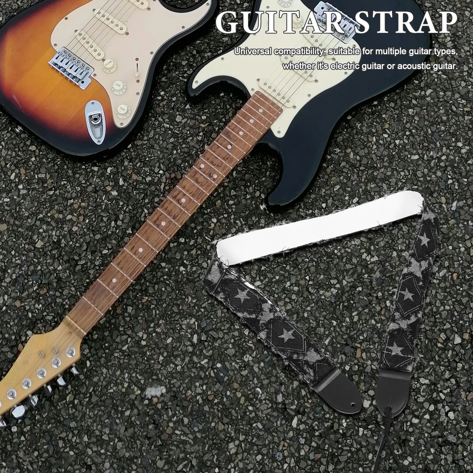 

Guitar Strap PU Comfortable Adjustable Breathable Shoulder Support Suitable for Electric Acoustic Guitar