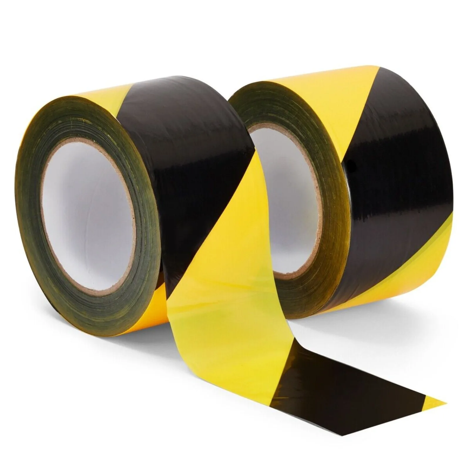 US 2 Pack of Caution Tape Rolls, Black & Yellow Barricade Tape, 2.8