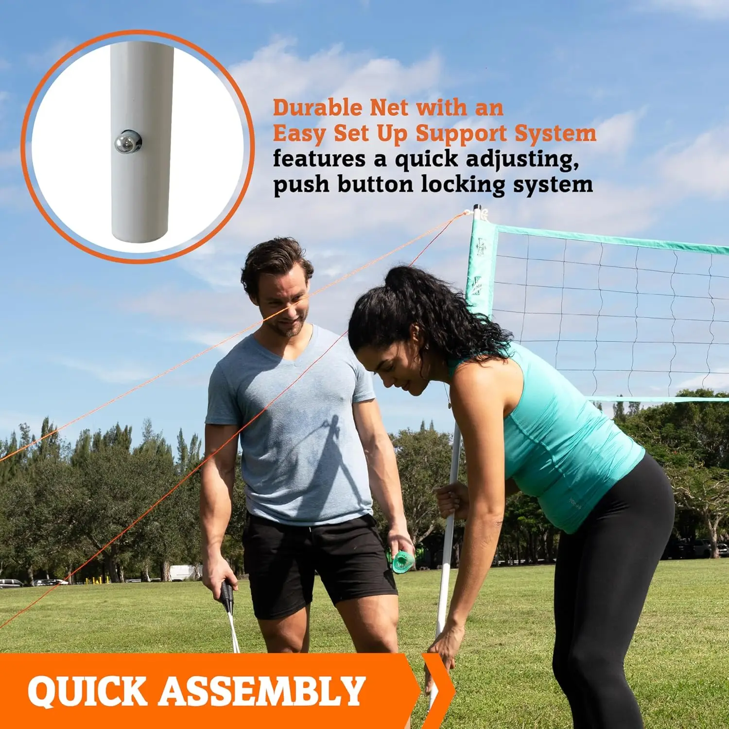 Badminton and Volleyball Net Set with Adjustable Steel Poles and Carrying Bag Accessories for Outdoor Parties