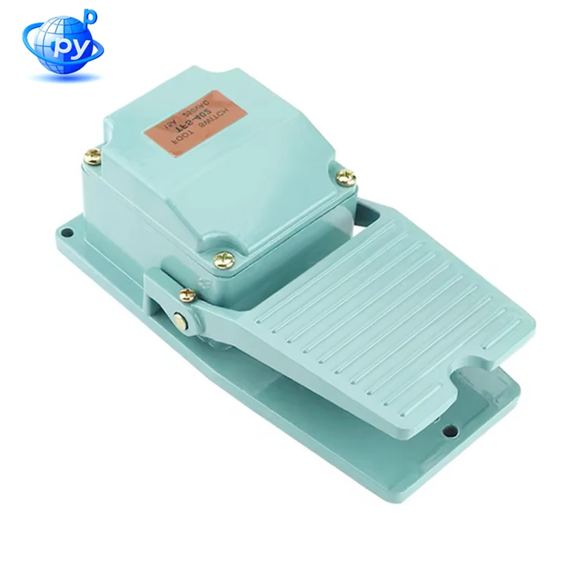 TFS-402 Industrial Grade Aluminum Foot Switch with Silver Contacts - Self-Resetting Heavy Duty Pedal for Machinery, Metalworking