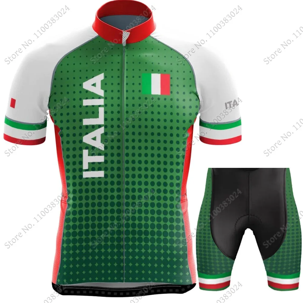 Cycling Jersey 2024 Italy Set Summer Italian Nation Bicycle Clothing Road Bike Shirts Suit Bicycle Bib Shorts MTB Ropa Maillot