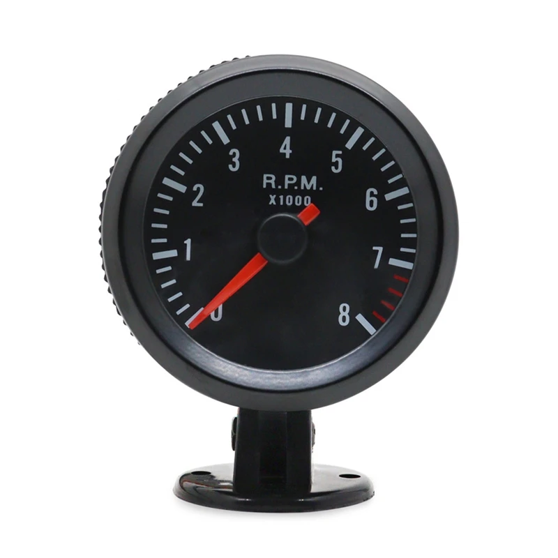 2Inch 52Mm Car Meter Tachometer RPM Gauge 0-8000RPM Analog Black Case For 1-8 Cylinders Gasoline Car