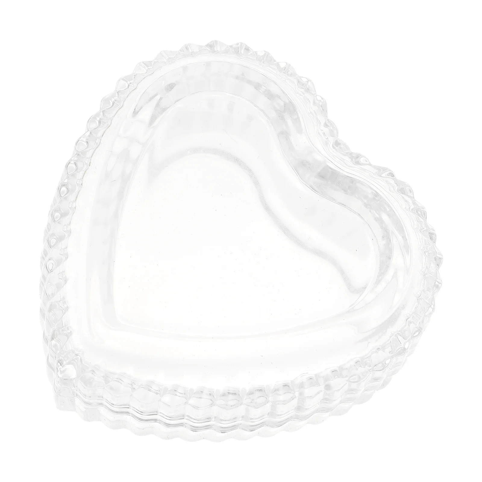 Storage Boxes Valentine's Jewel Case Heart Shaped Jewelry Holder Glass Container Transparent Clear
