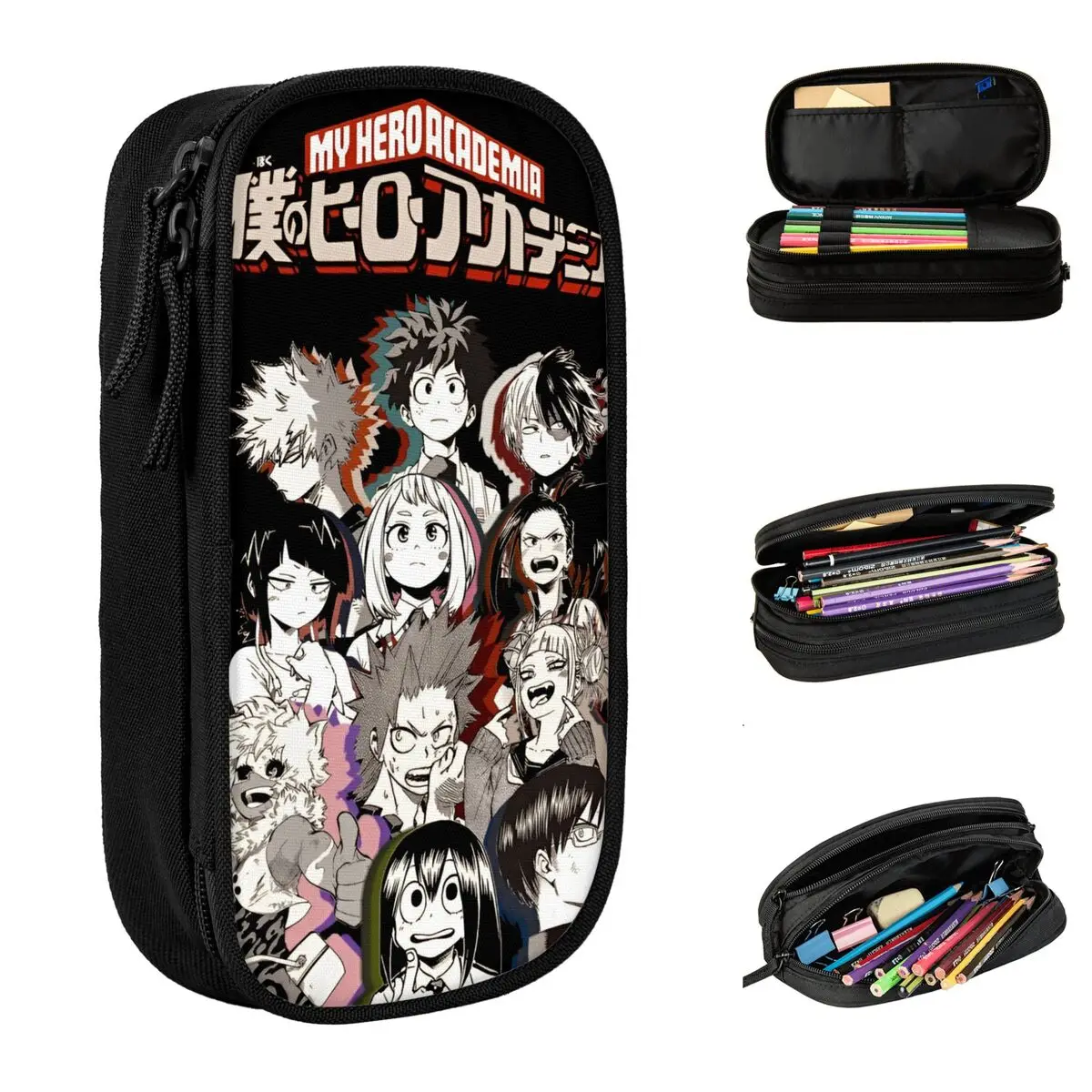 

My Hero Academia Japan Anime Pencil Case College Pencil Box Child Double Layer Back To School Pencil Cases Stationery Organizer