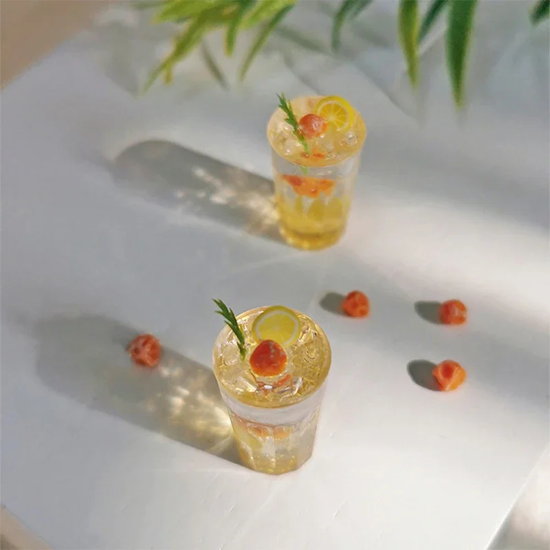 Casa de muñecas en miniatura a escala 1/12, taza de bebida de té de limón, modelo para niños, juguete y decoración de cocina