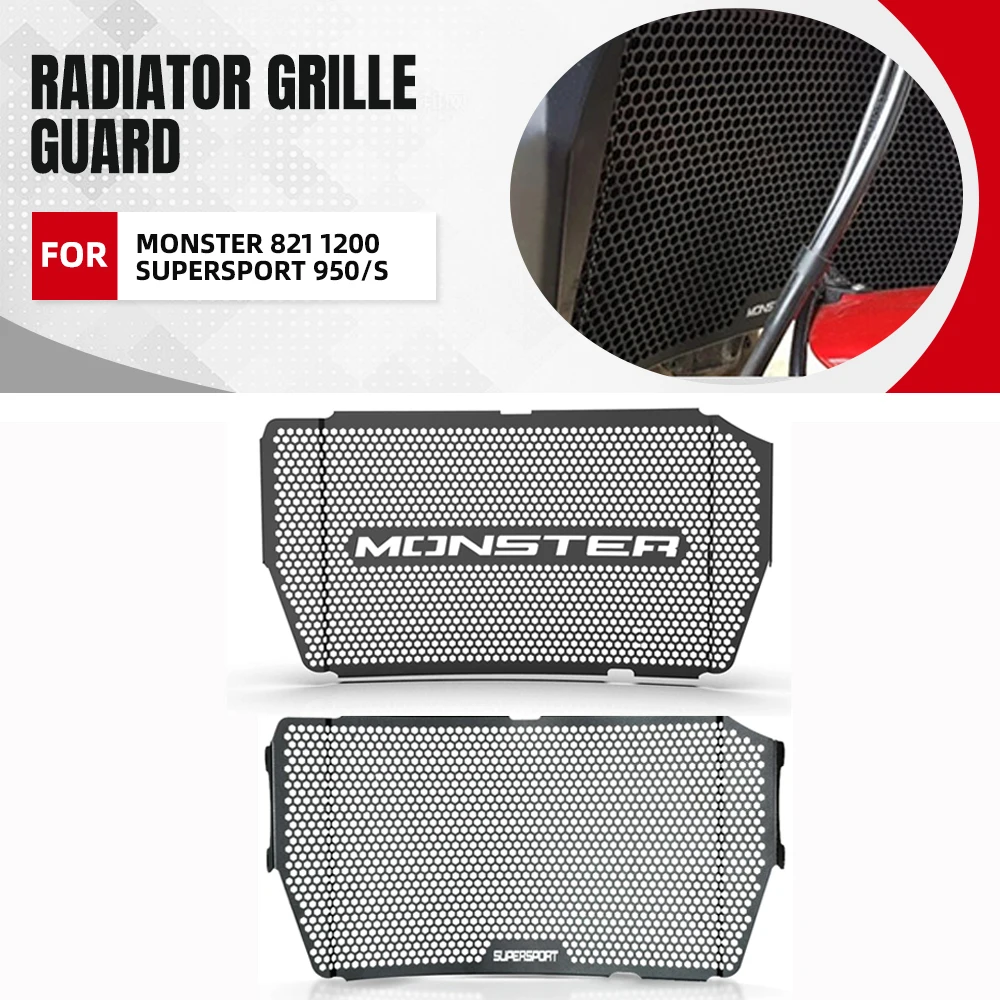 

For Monster 821 1200 Supersport 950/950S Hypermotard 950 Motorcycle Radiator Grille Guard Oil Cooler Cover Protector Accessories