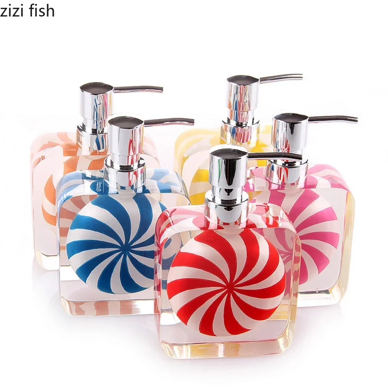 Creative Resin Shampoo Lotion Bottle Portable Soap Dispenser Bathroom Lollipop Shape Body Wash Hand Sanitizer Bottles Dispensers