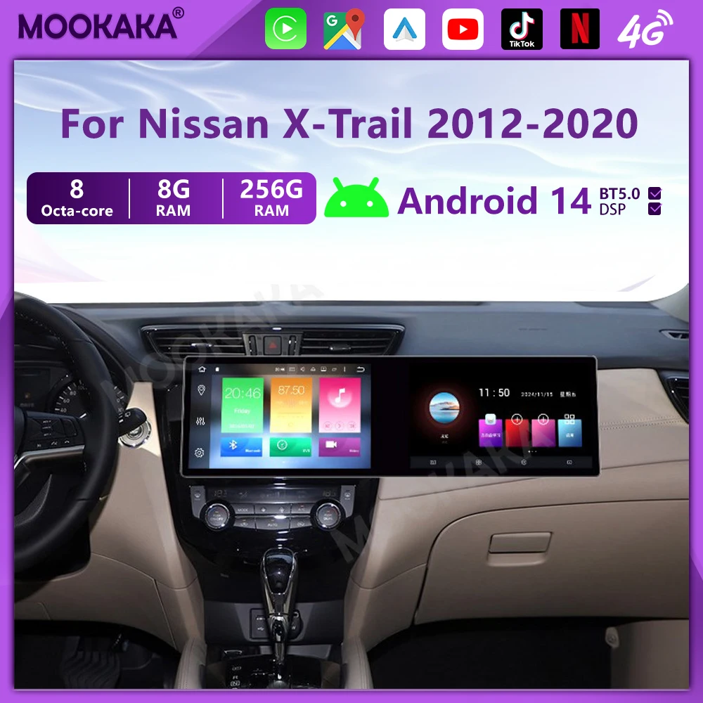 

Qualocomm Android 14.0 Auto Car Radio For Nissan X-Trail X Trail 2012-2020 Multimedia Player 4G Wireless Carplay 2din Autoradio