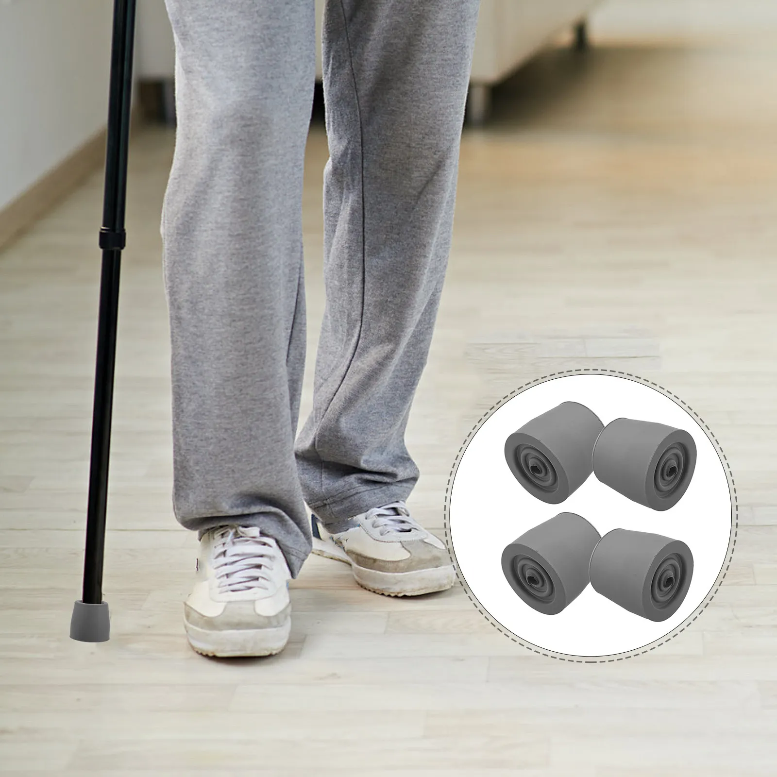 

4Pcs Rubber Walker Tips Replacement Accessories for Canes Crutches Non Slip Grip Feet Sturdy Glide Tips Standard Mobility Aid