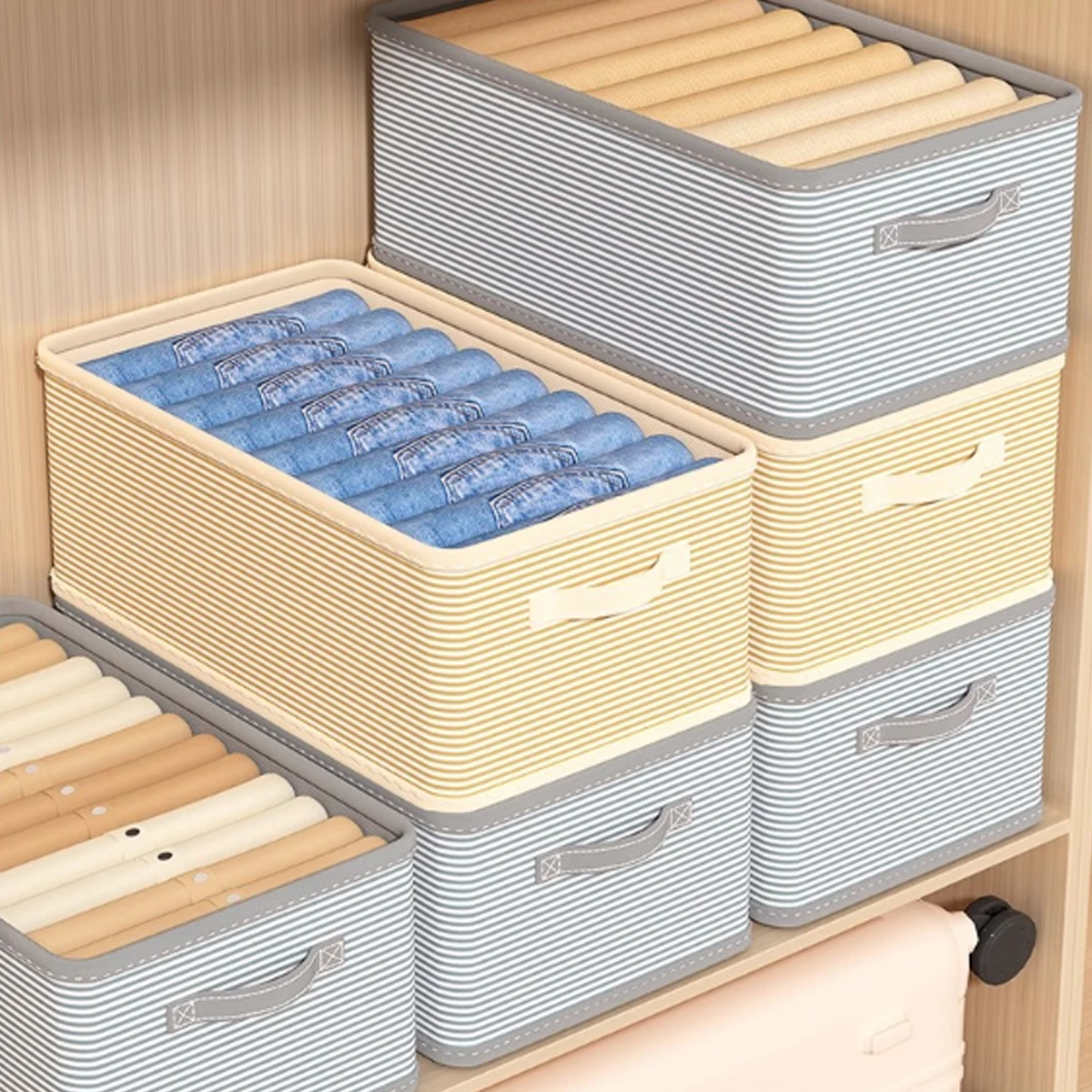 رشاقته الملابس المنظم السراويل سترة خزائن التخزين أدراج المنظم الجينز صندوق تخزين خزانة الملابس تخزين المنظمون