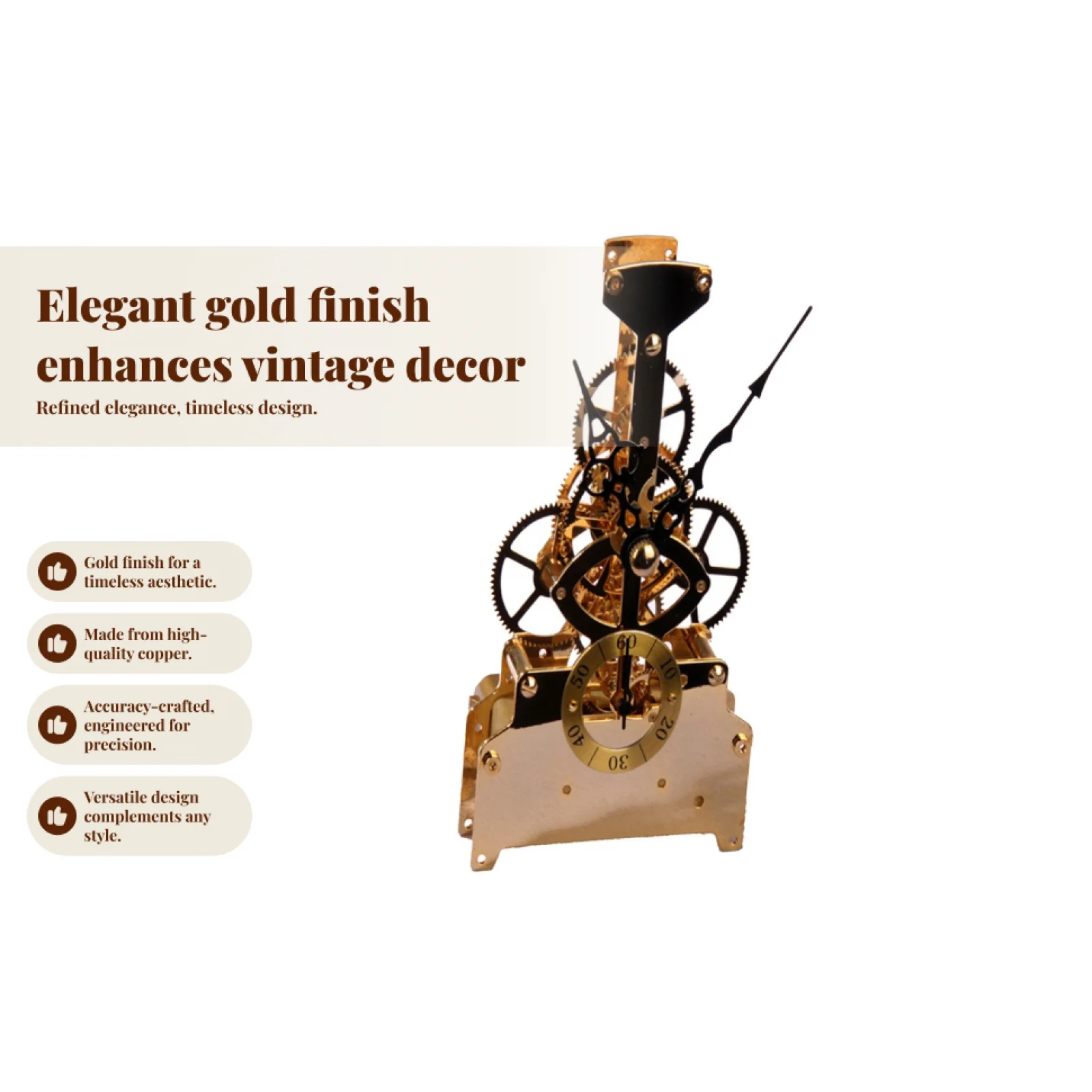 

Высококачественный медный механизм для настенных часов, ремонтный комплект с длинным штоком для замены деталей часов, для рукоделия и DIY