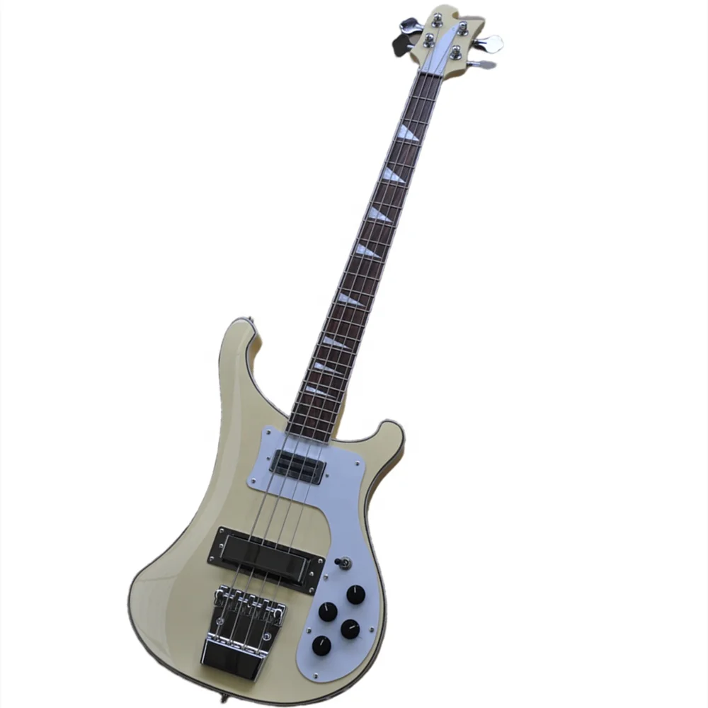 Factory Custom Brand Light Yellow Electric Bass Guitar,bass 4 strings