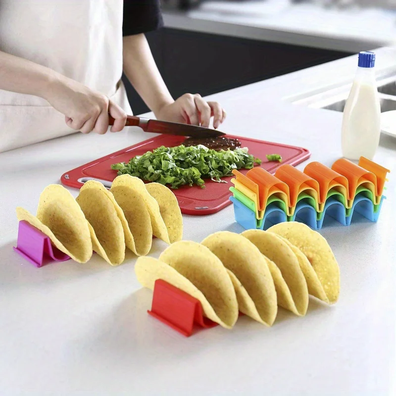 Vassoio porta taco ondulato multicolore Porta burrito per barbecue messicano