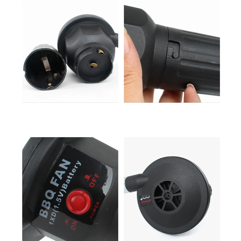 

Portable Fire Blower Powered BBQ Air Blower for Outdoor Camping Picnic Charcoal Grill Barbecue Black (No )