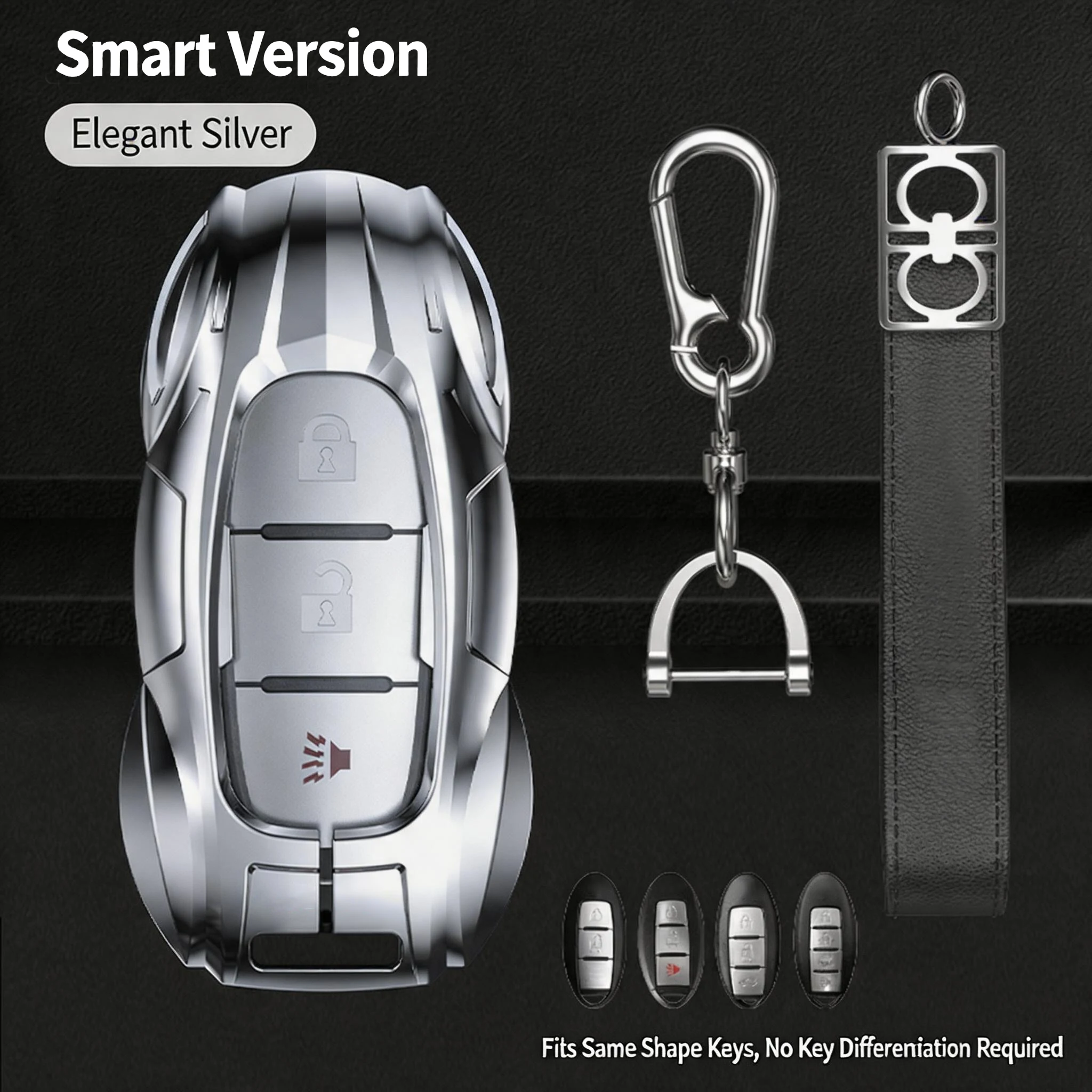 Capa Protetora de Chave de Carro em Liga de Zinco para Infiniti Q50 QX80, Acessório Durável para Interior de Carro
